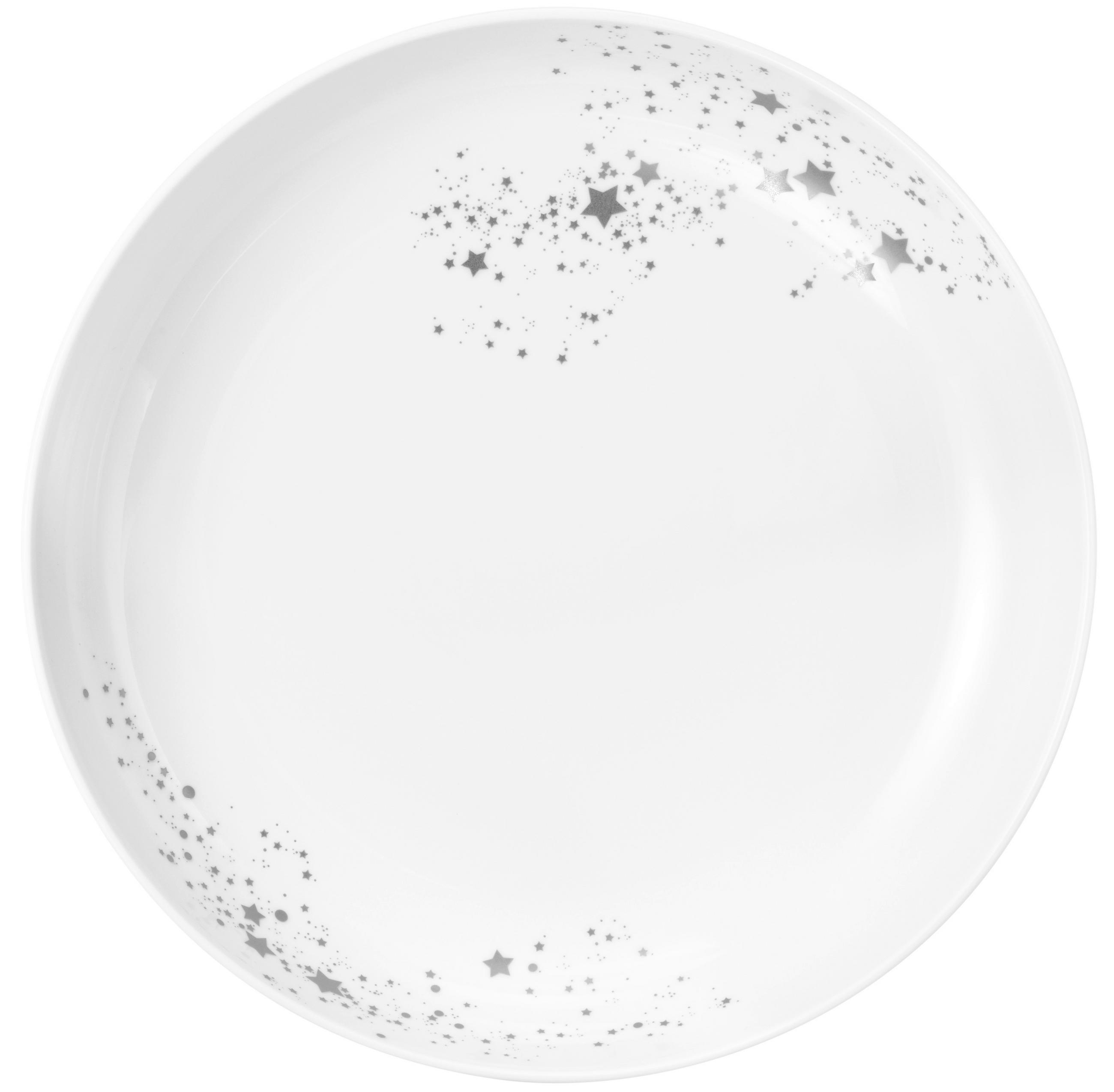 TELLER Weiß Hochglanz 28 cm cm Liberty Silver Stars  - Weiß Hochglanz, Design, Keramik (28 cmcm) - Seltmann Weiden