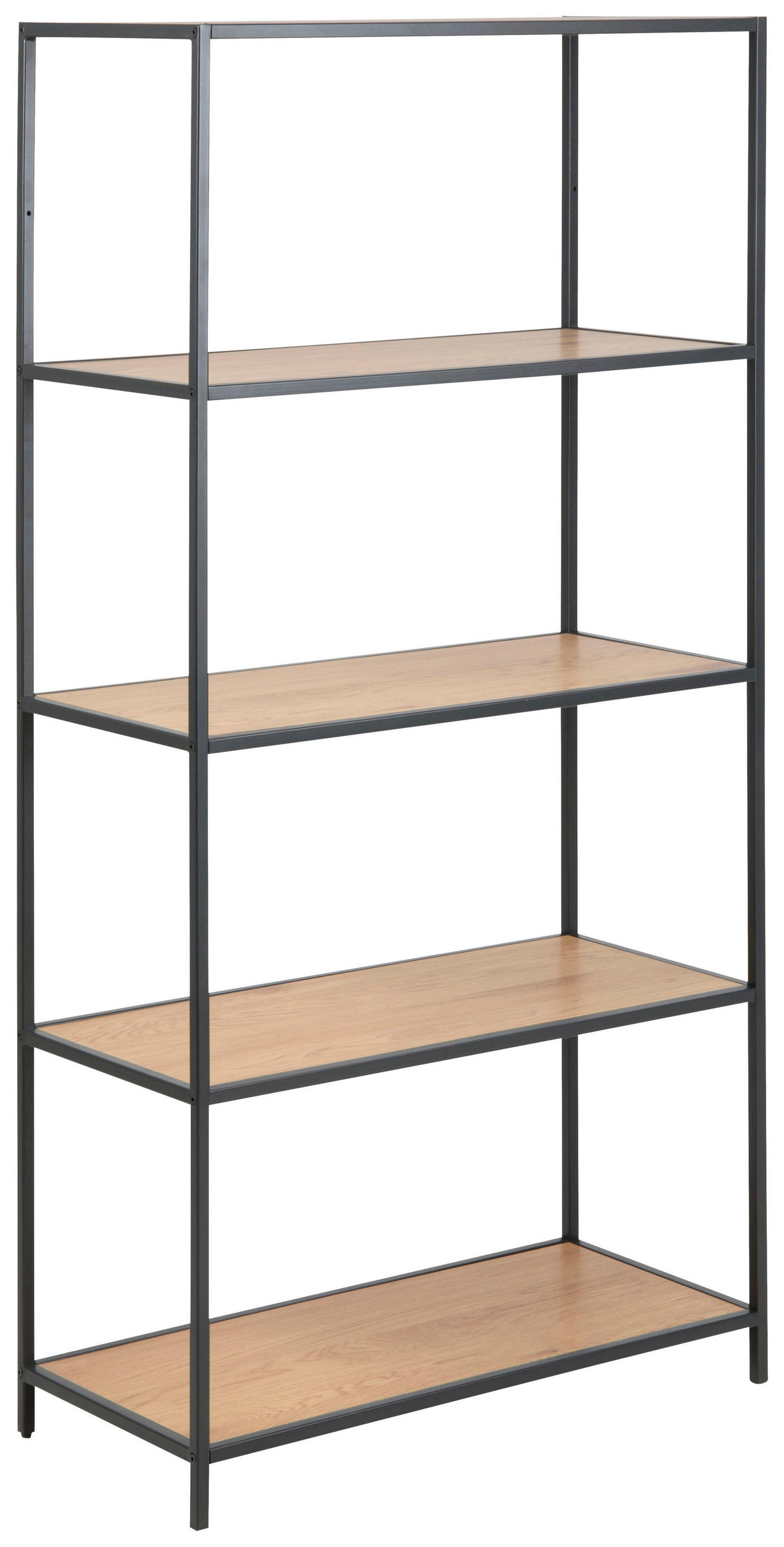 REGAL 77/150/35 cm Eichefarben - Eichefarben/Schwarz, Trend, Holzwerkstoff/Metall (77/150/35cm) - MID.YOU