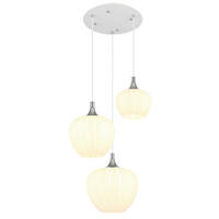 HÄNGLAMPA 48/120 cm  - vit/kromfärg, Klassisk, metall/glas (48/120cm) - Globo
