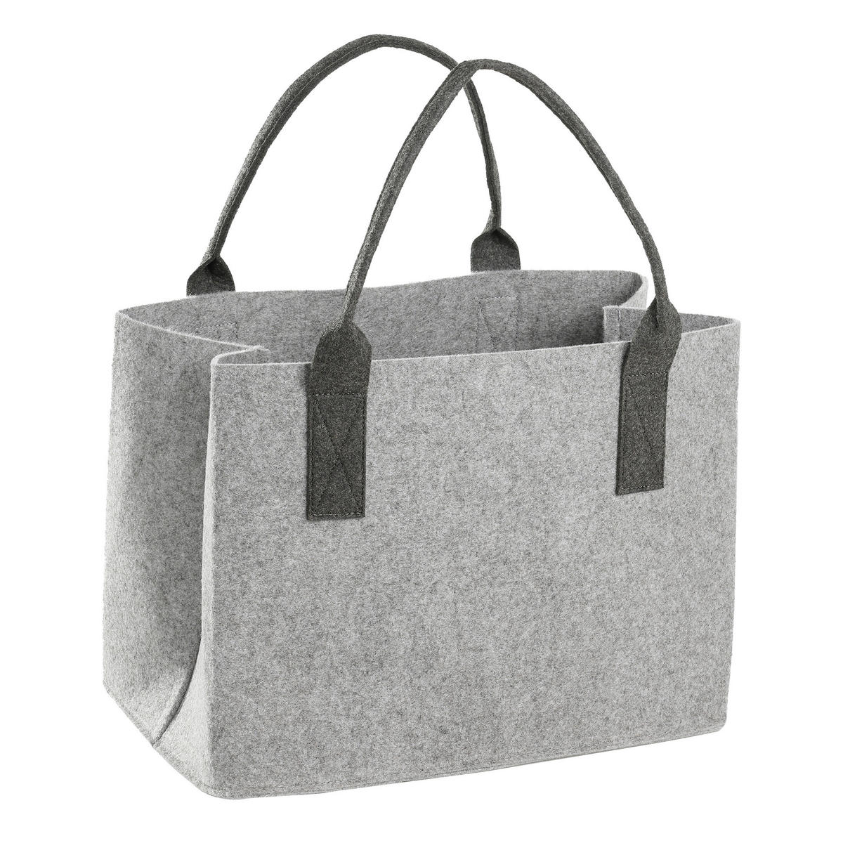 EINKAUFSTASCHE - Dunkelgrau/Hellgrau, LIFESTYLE, Textil (40/26/30cm)
