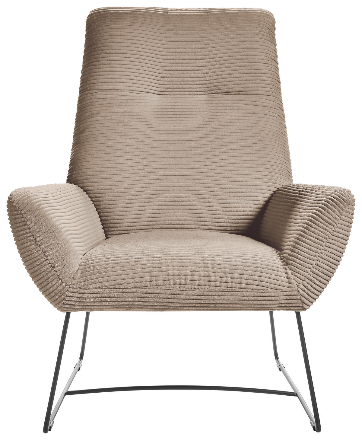 SESSEL in Cord Taupe  - Taupe/Schwarz, Design, Textil/Metall (82/102/81cm) - Hom`in
