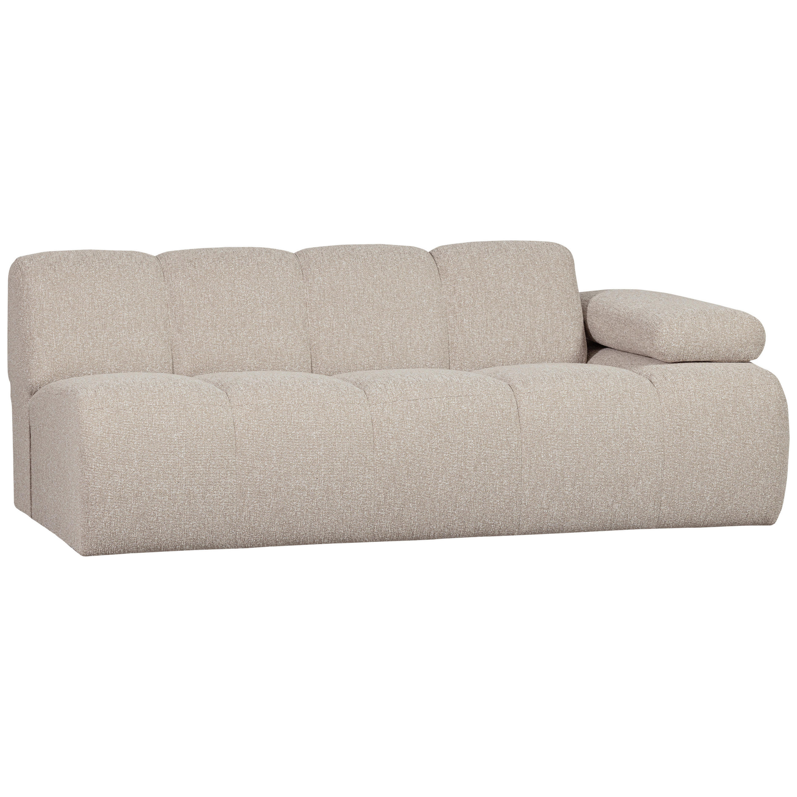 SOFAELEMENT Mojo in Bouclé Beige  - Beige/Schwarz, MODERN, Kunststoff/Textil (204/74/97cm) - Livetastic