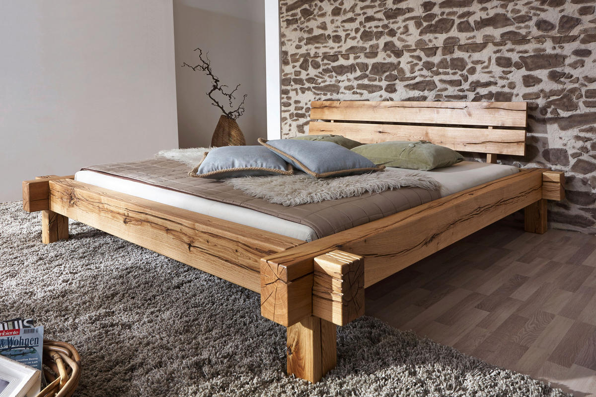 BALKENBETT 200/200 cm  in Eichefarben, Honig   - Eichefarben/Honig, KONVENTIONELL, Holz (200/200cm) - Livetastic