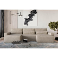 WOHNLANDSCHAFT BRAZIL MINI U in Hellbraun  - Hellbraun/Schwarz, Design, Kunststoff/Textil (162/350/162cm) - MID.YOU