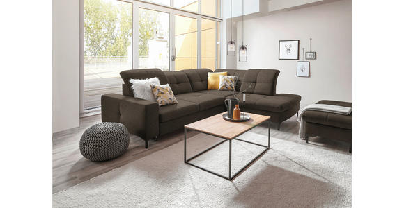 ECKSOFA in Chenille Dunkelbraun 310/240 cm - Dunkelbraun/Schwarz, Design, Textil/Metall (310/240cm) - Xora