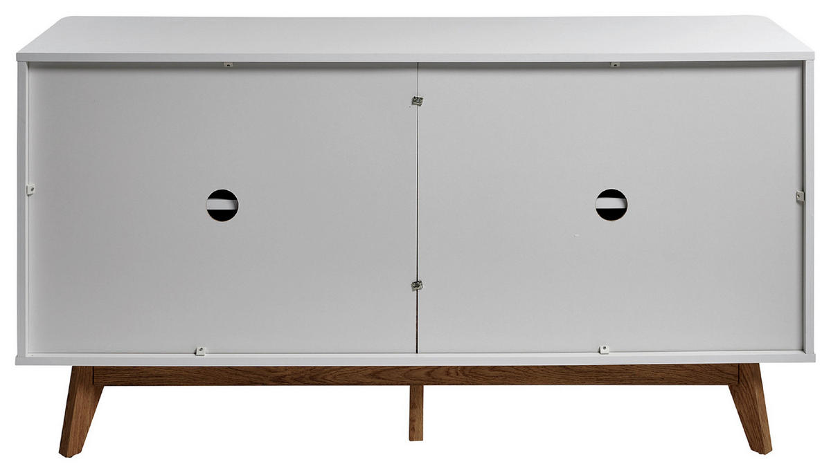 SIDEBOARD 148/76/39,8 cm  in Weiss, Eichefarben  - Weiss/Eichefarben, Modern, Holzwerkstoff/Metall (148/76/39,8cm) - MID.YOU
