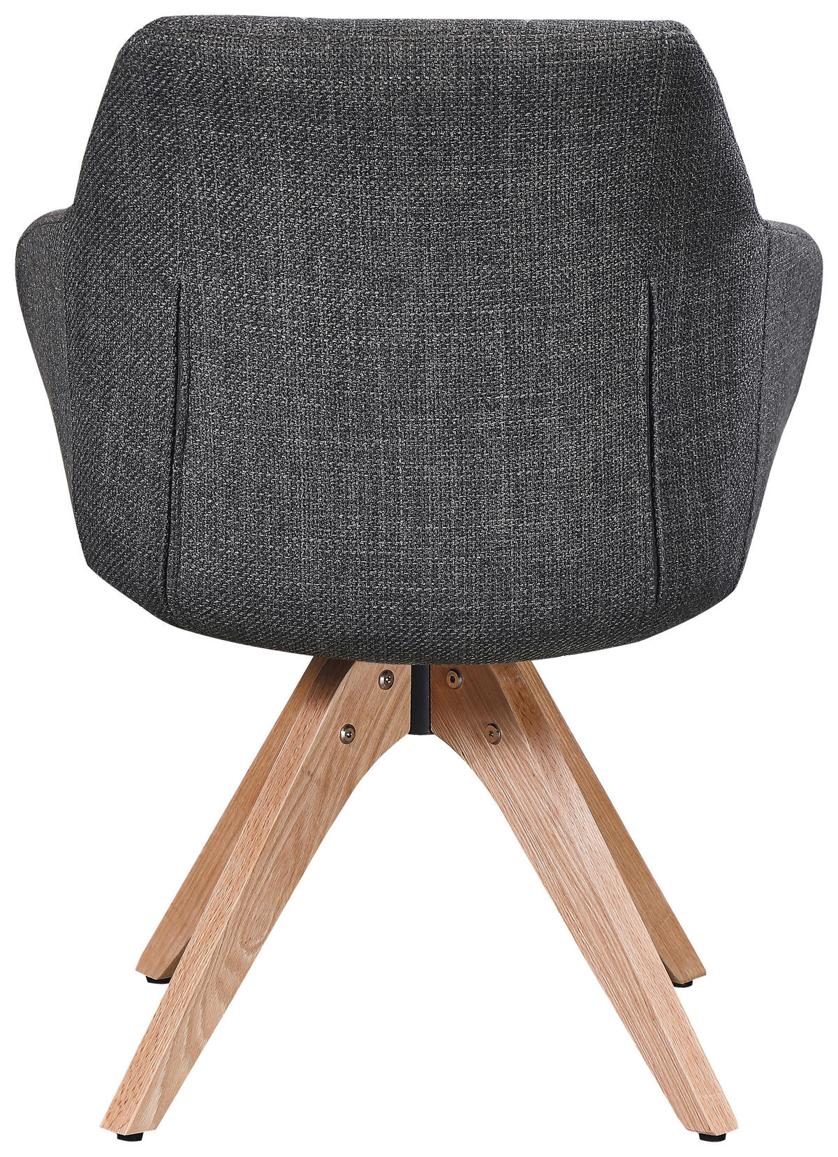 ARMLEHNSTUHL  Sitzfläche 360° drehbar Webstoff  Eichefarben, Dunkelgrau  - Eichefarben/Dunkelgrau, Design, Holz/Textil (62/83/61cm) - Novel