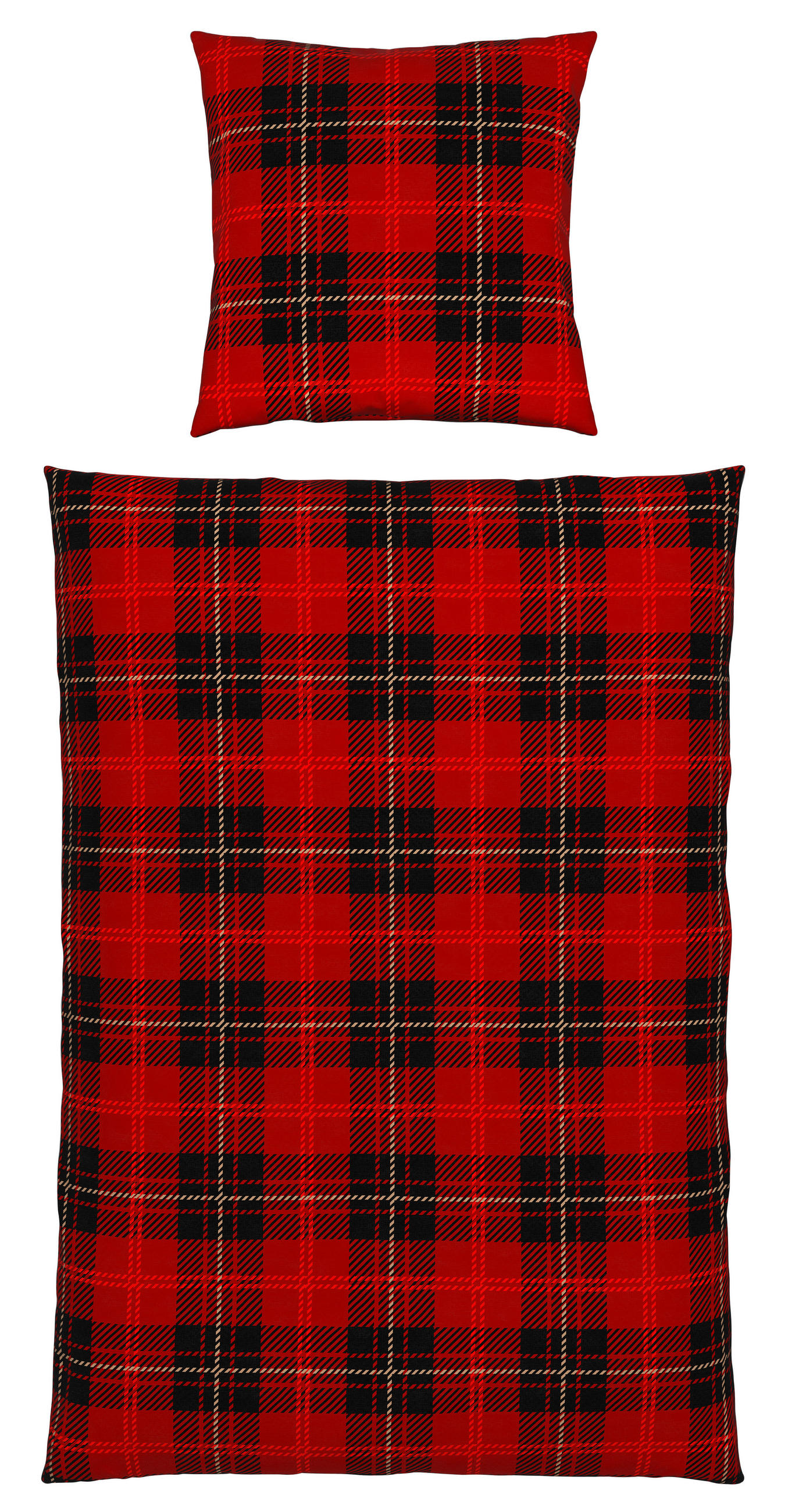 BETTWÄSCHE Flanell 155/220 cm  - Rot, Textil (155/220cm) - Esposa