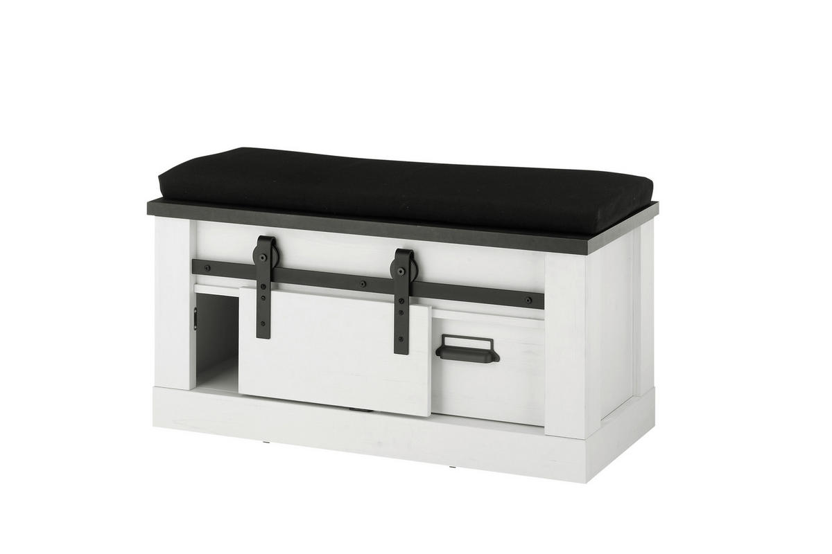 GARDEROBE 5-teilig  in 206/200/43 cm  - Anthrazit/Weiß, Design, Glas/Holzwerkstoff (206/200/43cm) - Modante
