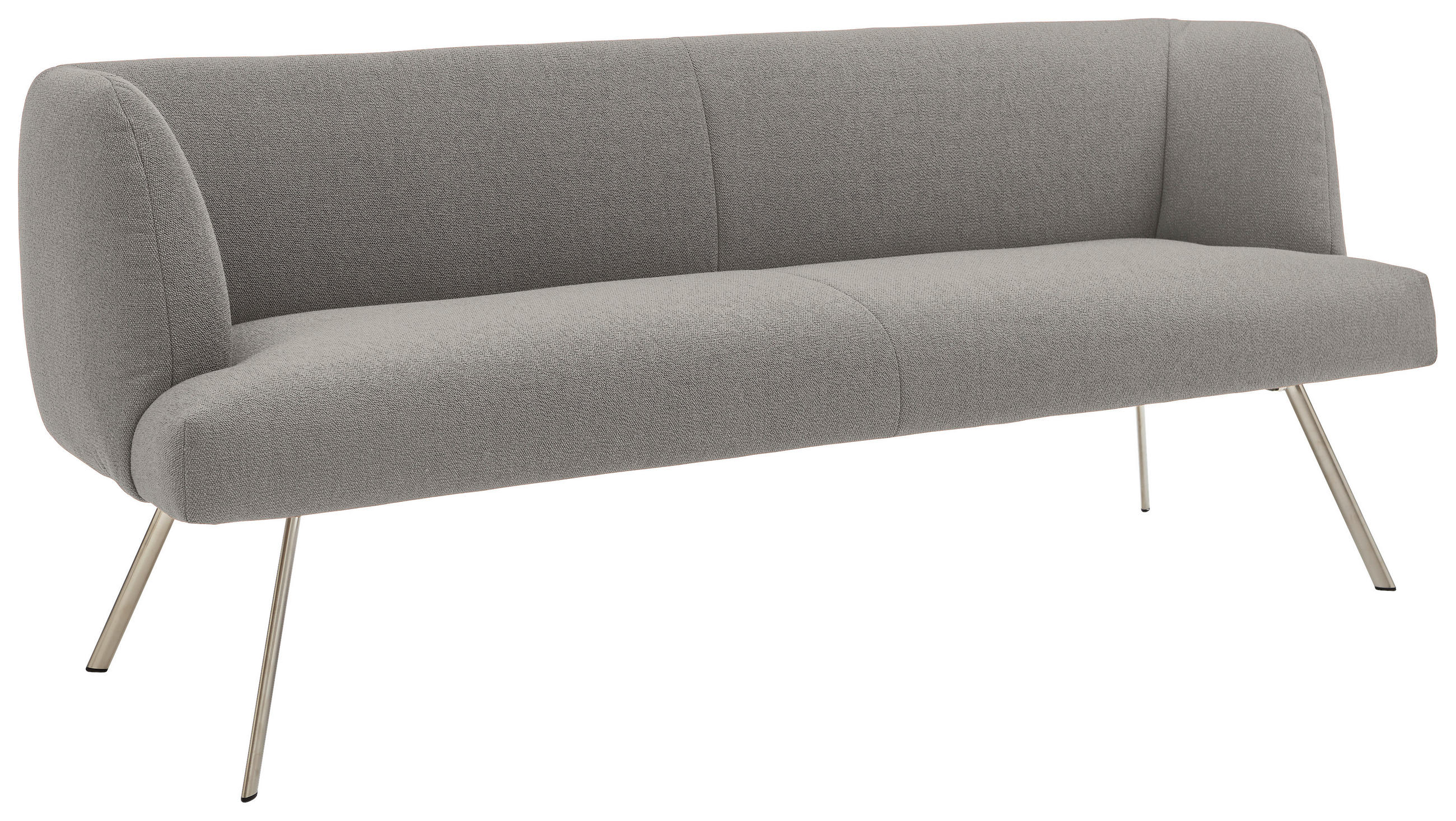 SITZBANK 200/87/64 cm  in Edelstahlfarben, Graubraun  - Edelstahlfarben/Graubraun, Design, Textil/Metall (200/87/64cm) - Venjakob