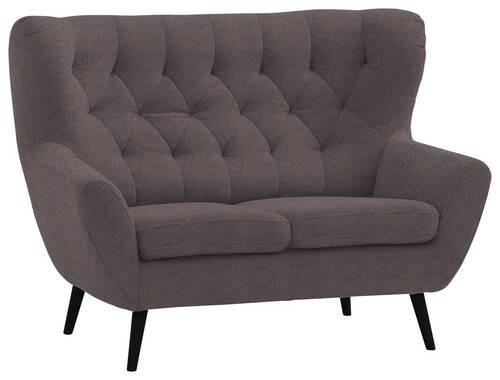 2-SITZER-SOFA in Mikrofaser Braun  - Schwarz/Braun, Design, Holz/Textil (137/101/95cm) - Stylife