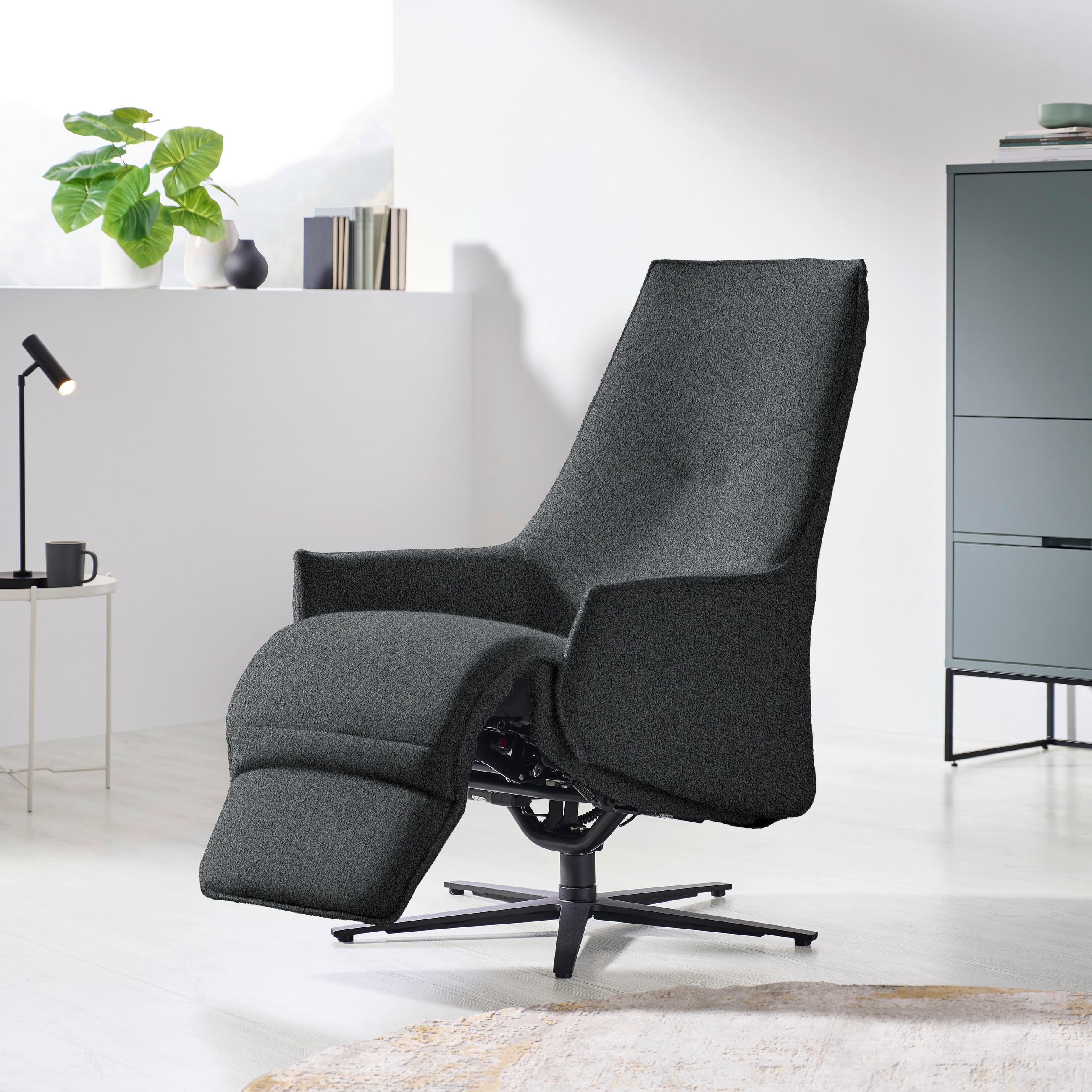 RELAXSESSEL in Textil Grau  - Anthrazit/Grau, Design, Textil/Metall (70/112/85cm) - Himolla