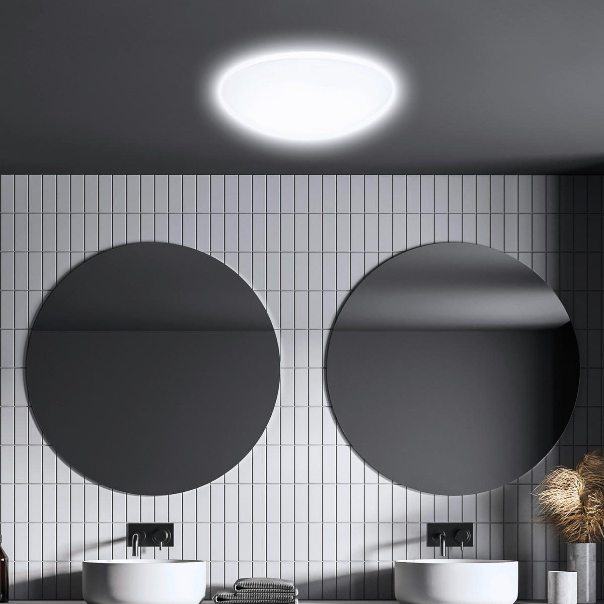 LED-DECKENLEUCHTE Elipso 27,8/6,5 cm   - Weiß, KONVENTIONELL, Kunststoff/Metall (27,8/6,5cm)