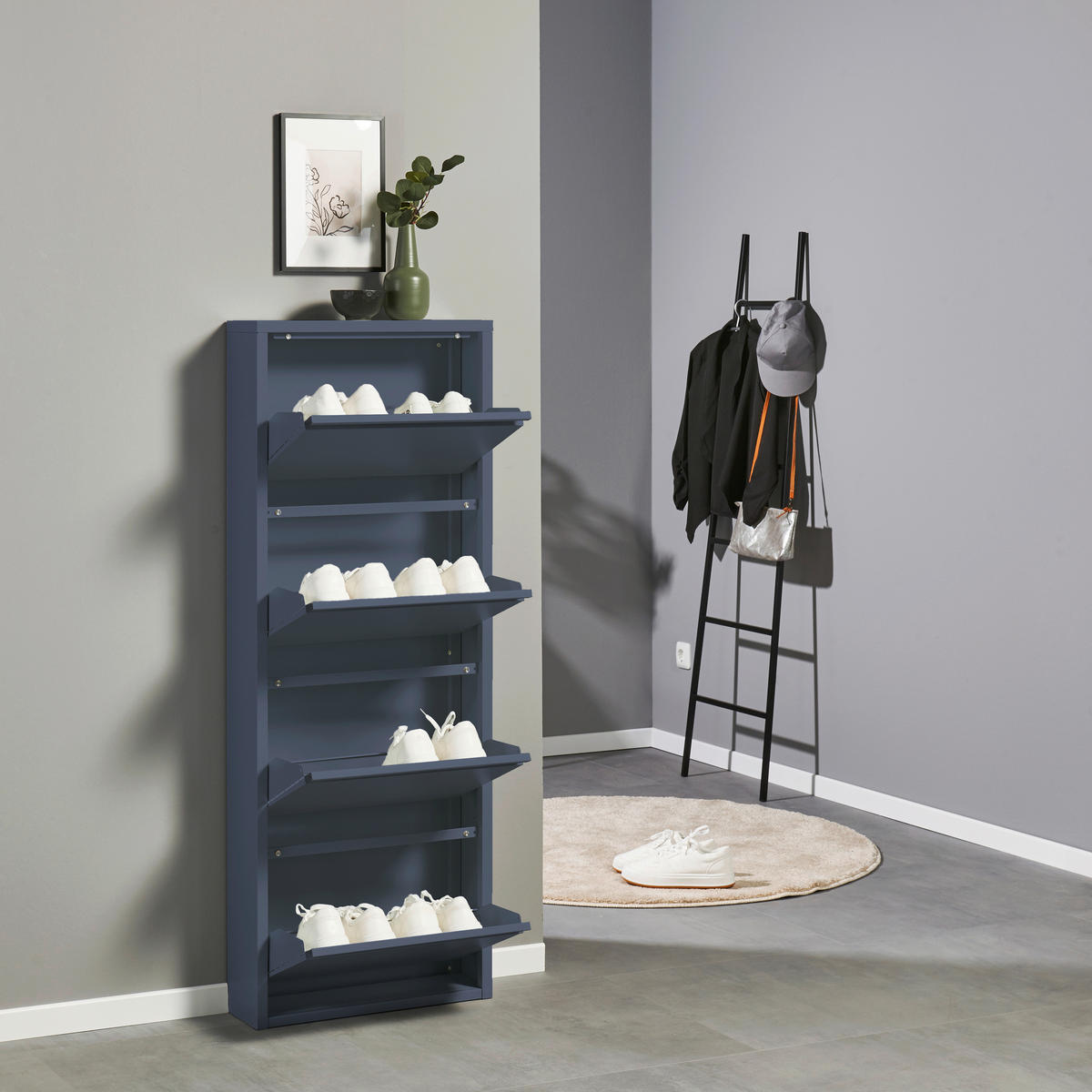 SCHUHKIPPER  in 51/137/16 cm  - Blau, MODERN, Metall (51/137/16cm) - Boxxx