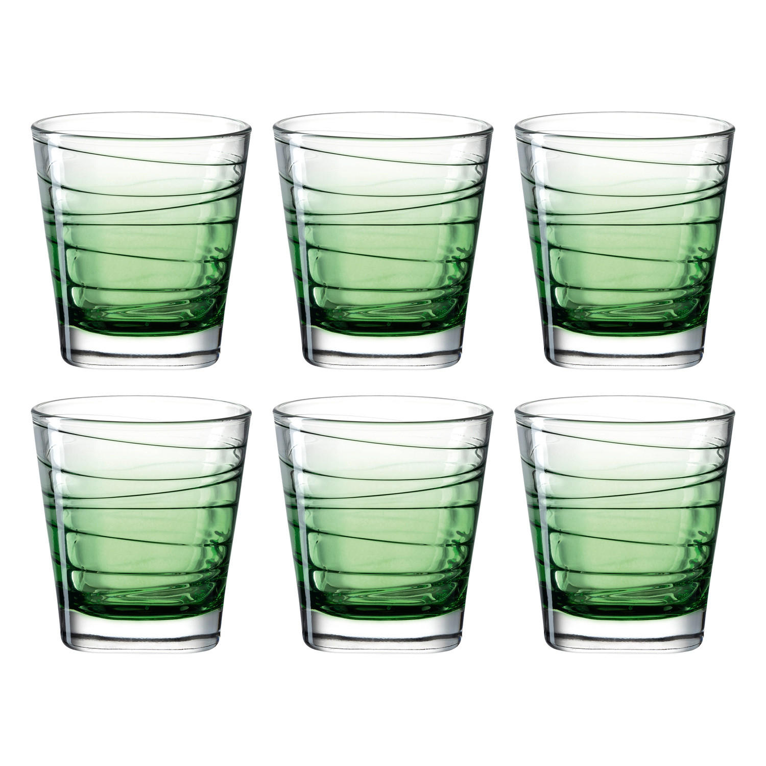 WHISKY-GLÄSERSET 250 ml 6-teilig  - Grün, Design, Glas - Leonardo