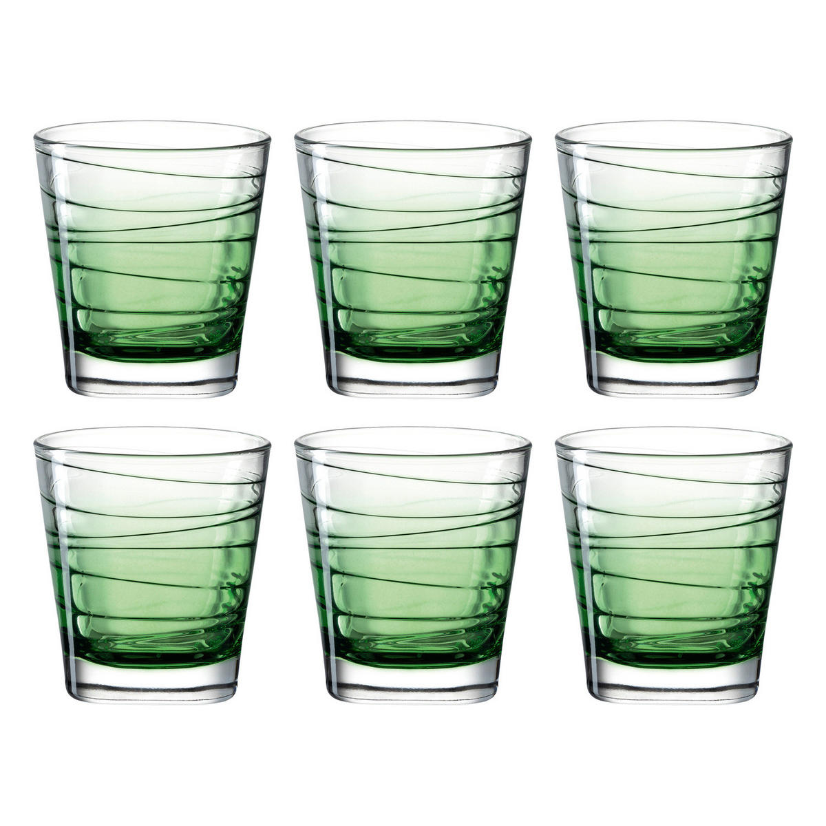 WHISKY-GLÄSERSET 250 ml 6-teilig  - Grün, Design, Glas - Leonardo