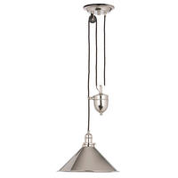 HÄNGELEUCHTE 37/96-180 cm    - Nickelfarben, Lifestyle, Metall (37/96-180cm) - Elstead Lighting