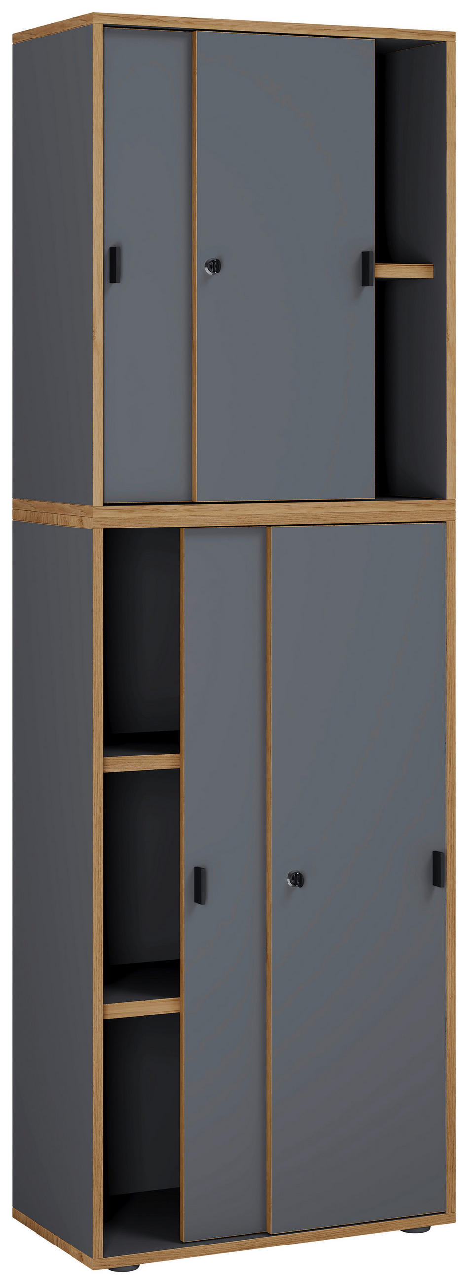 AKTENSCHRANK Anthrazit, Honigeiche  - Honigeiche/Anthrazit, Design, Holzwerkstoff (60/183/37cm) - MID.YOU