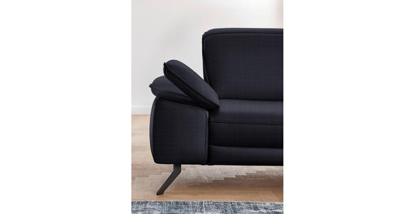 ECKSOFA in Echtleder Schwarz  - Schwarz, Design, Leder/Metall (328/193cm) - Dieter Knoll