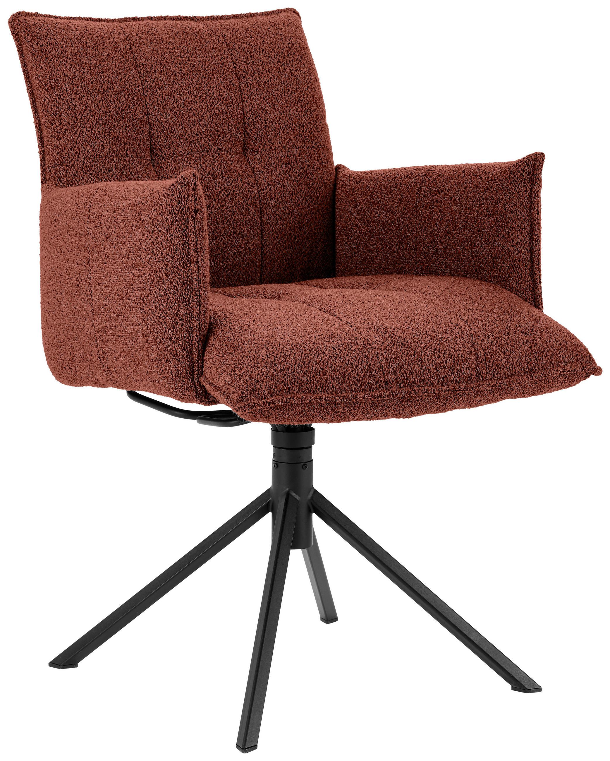 ARMLEHNSTUHL  in Flachgewebe  - Rotbraun/Schwarz, Design, Textil/Metall (57/86/65cm) - Valnatura