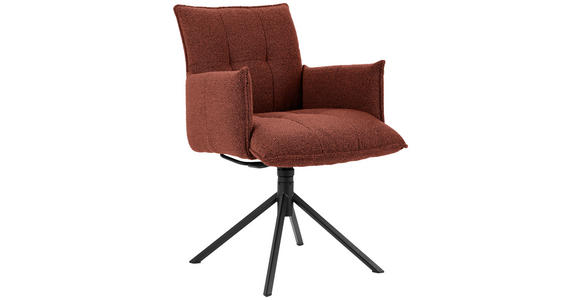 ARMLEHNSTUHL in Flachgewebe - Rotbraun/Haselnussfarben, Design, Textil/Metall (57/86/65cm) - Valnatura