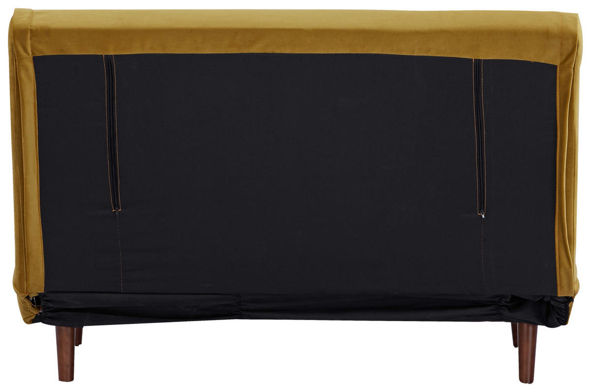 CANAPEA EXTENSIBILĂ textil galben  - galben/culoare lemn mesteacăn, Design, lemn/textil (122/81/88cm) - Livetastic
