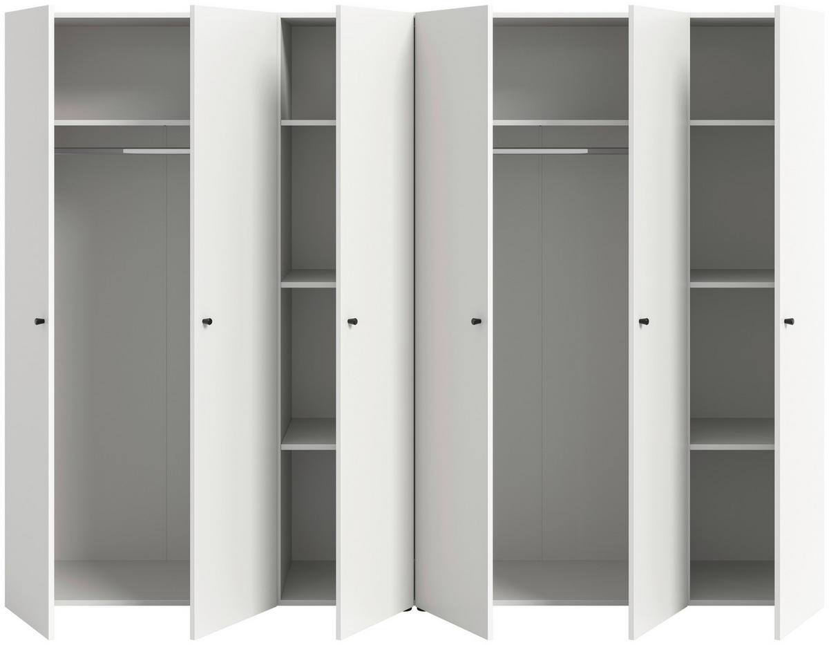 DREHTÜRENSCHRANK 240/176/51 cm,  in Weiß, 6-türig  - Weiß, MODERN, Holzwerkstoff/Kunststoff (240/176/51cm) - MID.YOU