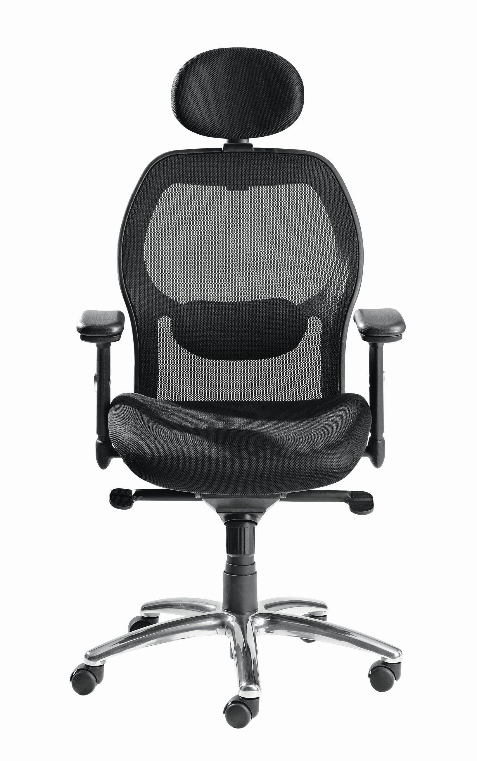 KANCELARIJSKA STOLICA  crna, boja hroma   - boja hroma/crna, Dizajnerski, metal/tekstil (64,5/118-126/65,5cm) - Xora