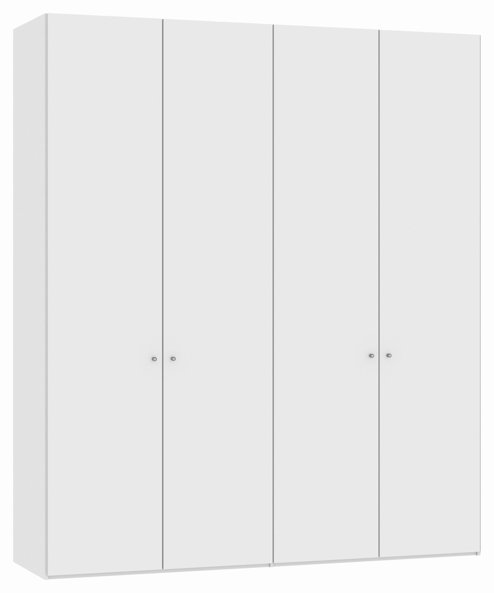 DREHTÜRENSCHRANK 203/236/59 cm 4-türig Weiß, Weiß Hochglanz  - Weiß Hochglanz/Silberfarben, Design, Holzwerkstoff/Metall (203/236/59cm) - Jutzler