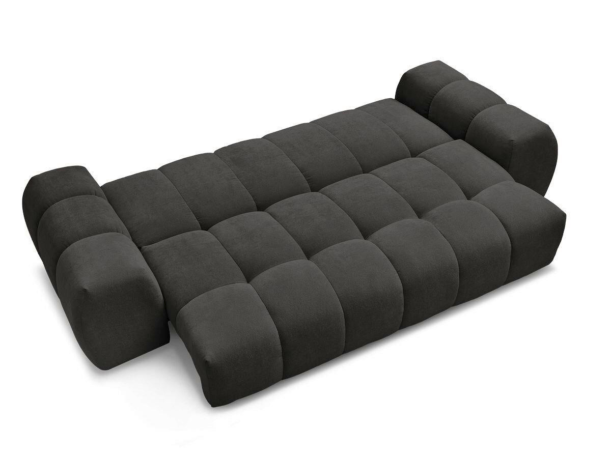 SCHLAFSOFA EVEREST  mit Rücken echt, Armteil links, Armteil rechts Struktur Schwarz  - Schwarz, MODERN, Kunststoff/Textil (278/115/90cm)