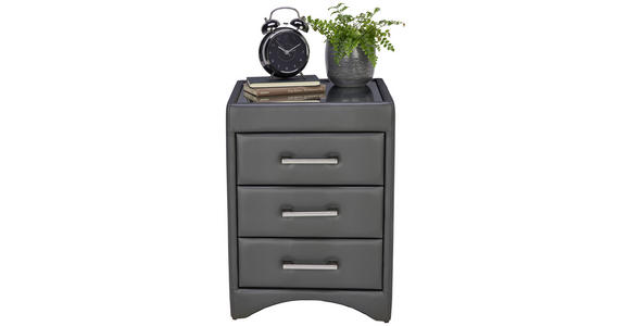 NACHTKÄSTCHEN in Grau - Chromfarben/Braun, KONVENTIONELL, Glas/Holzwerkstoff (46/63,50/46cm) - Esposa