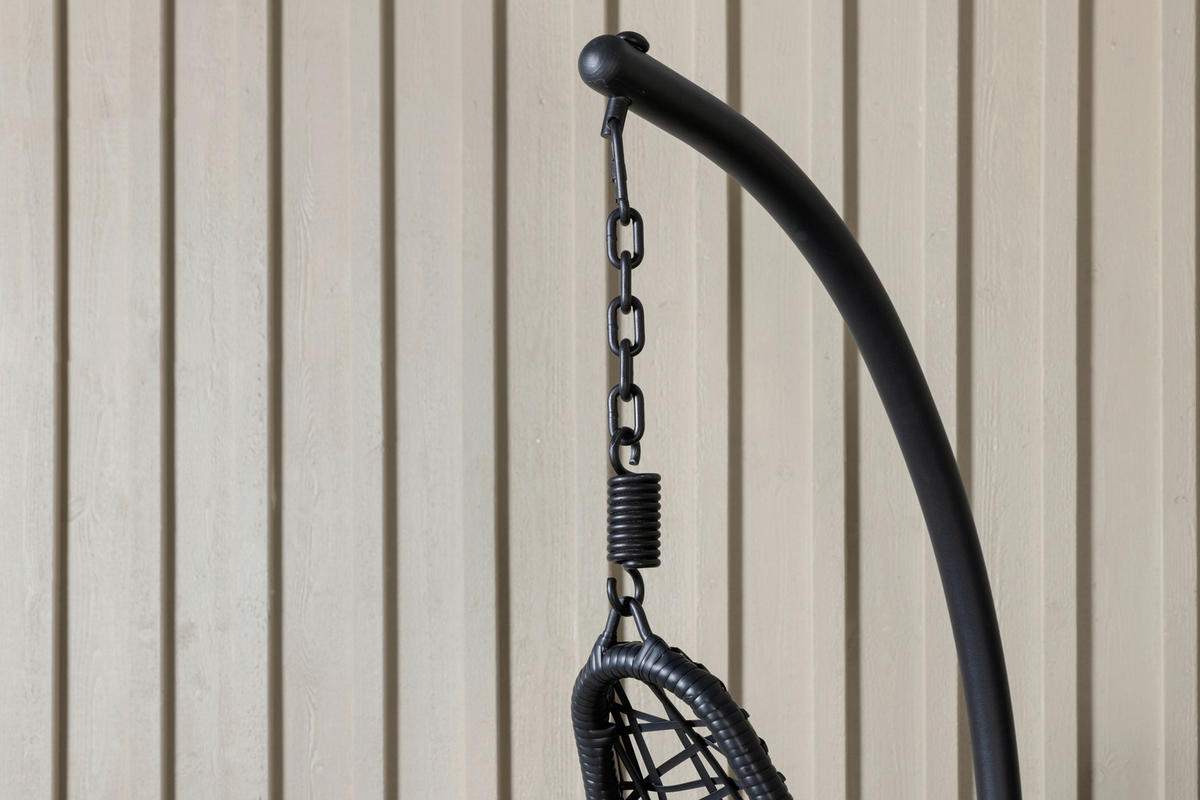 HÄNGFÅTÖLJ   132/205/130 cm  - grå/svart, Klassisk, plast (132/205/130cm) - Gardenson
