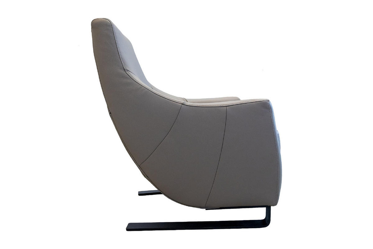 FOTEL - fekete/taupe, Basics, bőr (73/96/90cm) - Andante