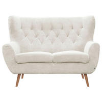 2-SITZER-SOFA Skagen Cord Creme  - Eichefarben/Creme, Design, Holz/Textil (137/101/95cm) - Stylife