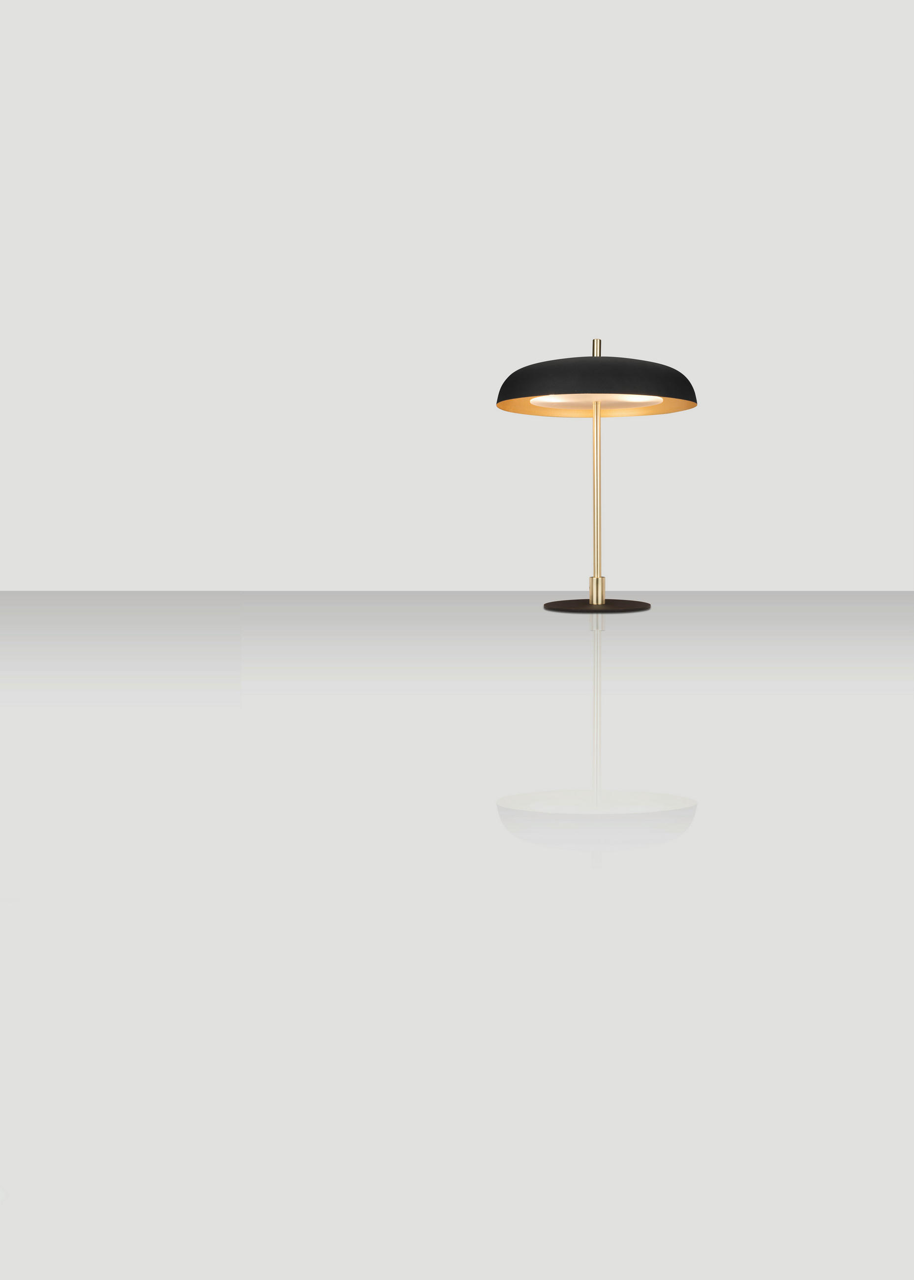 STOLNÍ LAMPA, E14, 38/50 cm  - černá/barvy zlata, Konvenční, kov (38/50cm) - Novel