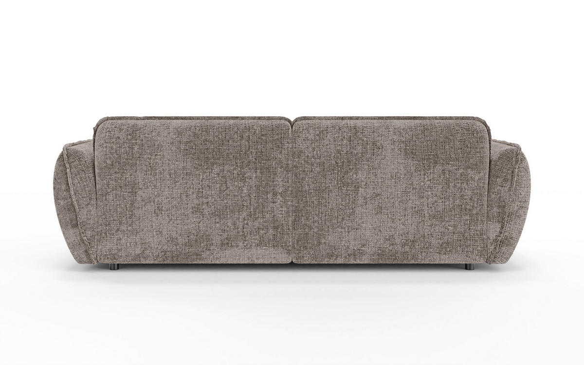 ECKSOFA Nelia Braun Chenille  - Schwarz/Braun, Design, Kunststoff/Textil (252/155cm) - P & B