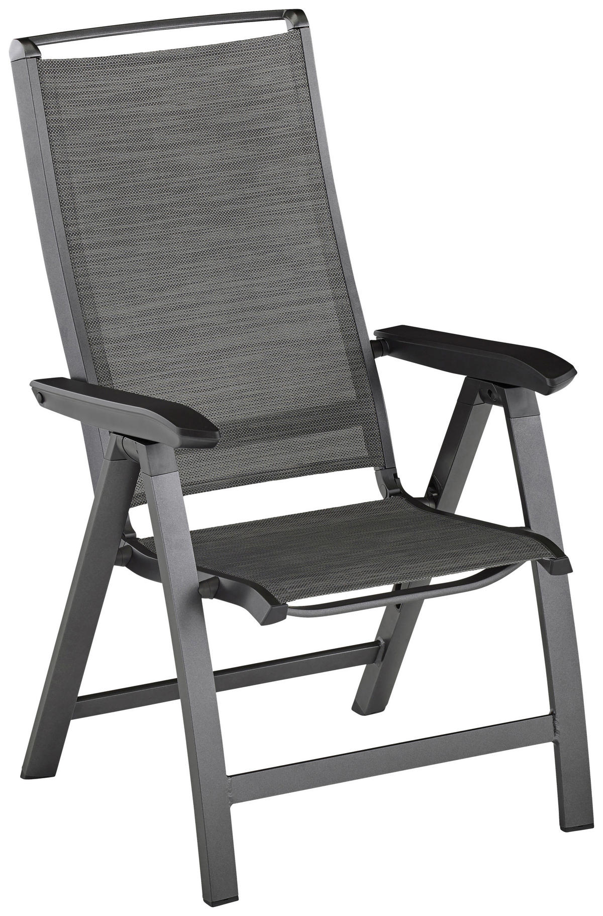 GARTENKLAPPSESSEL Aluminium Anthrazit, Graphitfarben  - Anthrazit/Graphitfarben, Basics, Textil/Metall (63/112/68cm) - Kettler