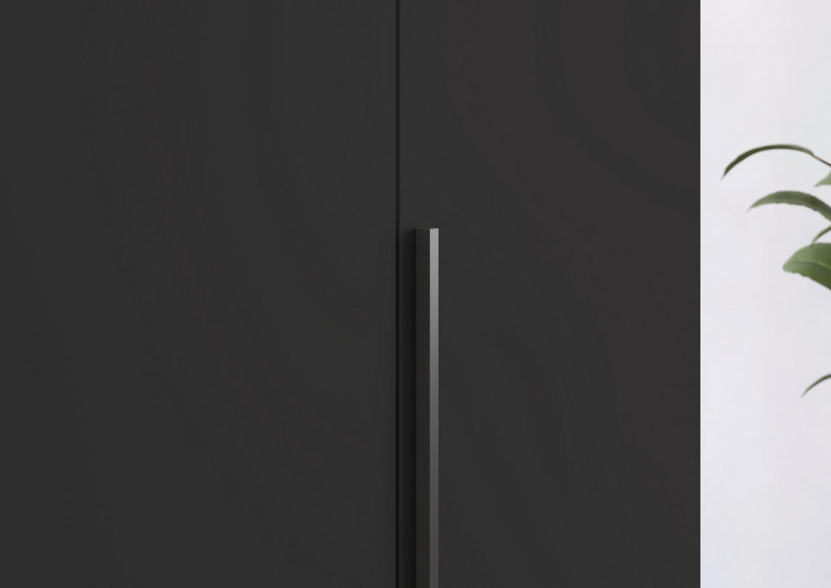 DREHTÜRENSCHRANK 251/223/60 cm,  in Graphitfarben, 5-türig  - Graphitfarben, Design, Glas/Holzwerkstoff (251/223/60cm) - home24