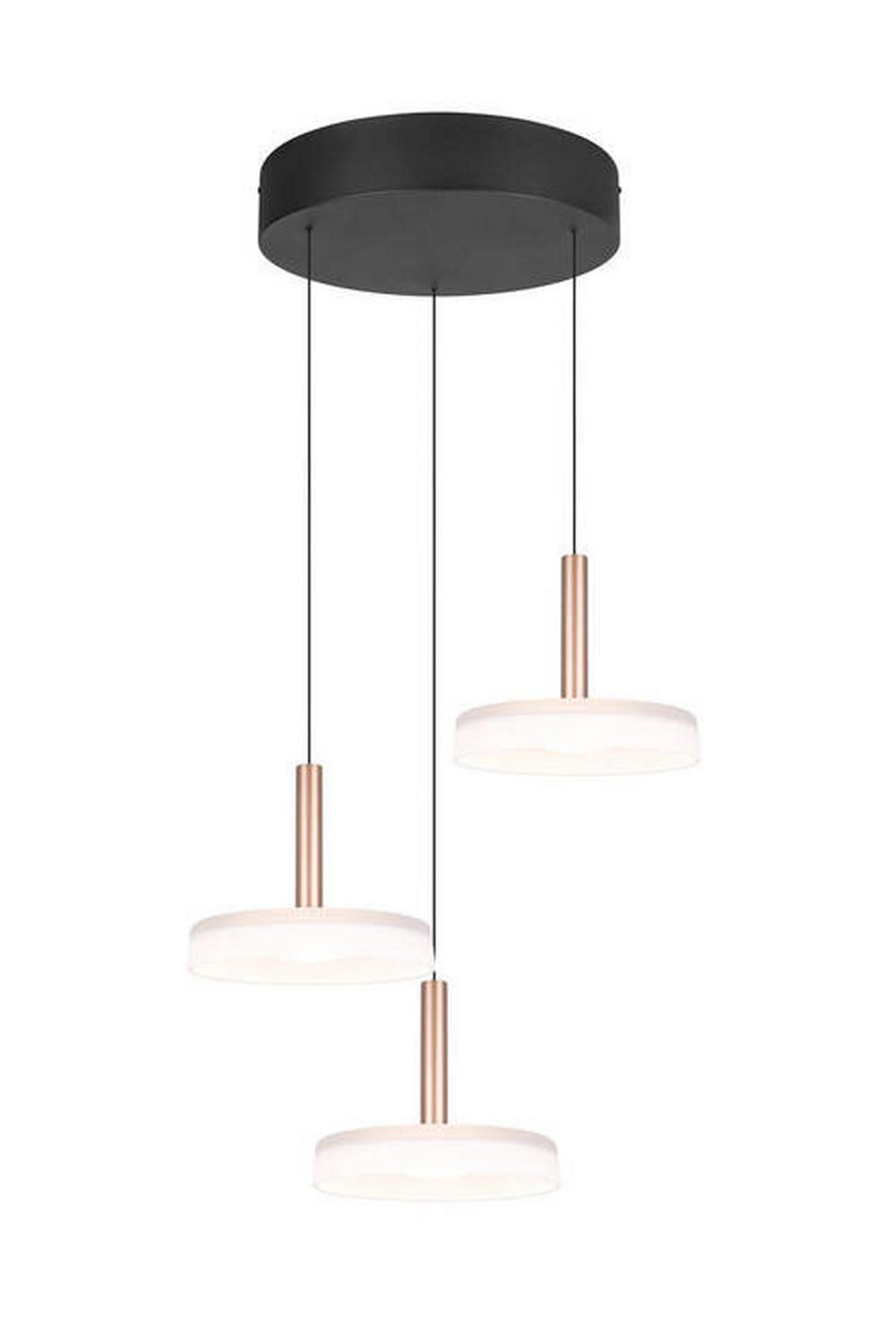 LED-PENDELLEUCHTE 35/200 cm    - Weiss/Braun, Design, Glas/Metall (35/200cm) - Trio Leuchten