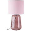 STOLNÁ LAMPA, E27, 30/56,5 cm  - hnedofialová/fialová, Konventionell, textil/sklo (30/56,5cm)