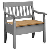 SITZBANK 83/93/58 cm Laugenfarbig, Grau Kiefer massiv  - Laugenfarbig/Grau, ROMANTIK / LANDHAUS, Holz (83/93/58cm) - Boxxx