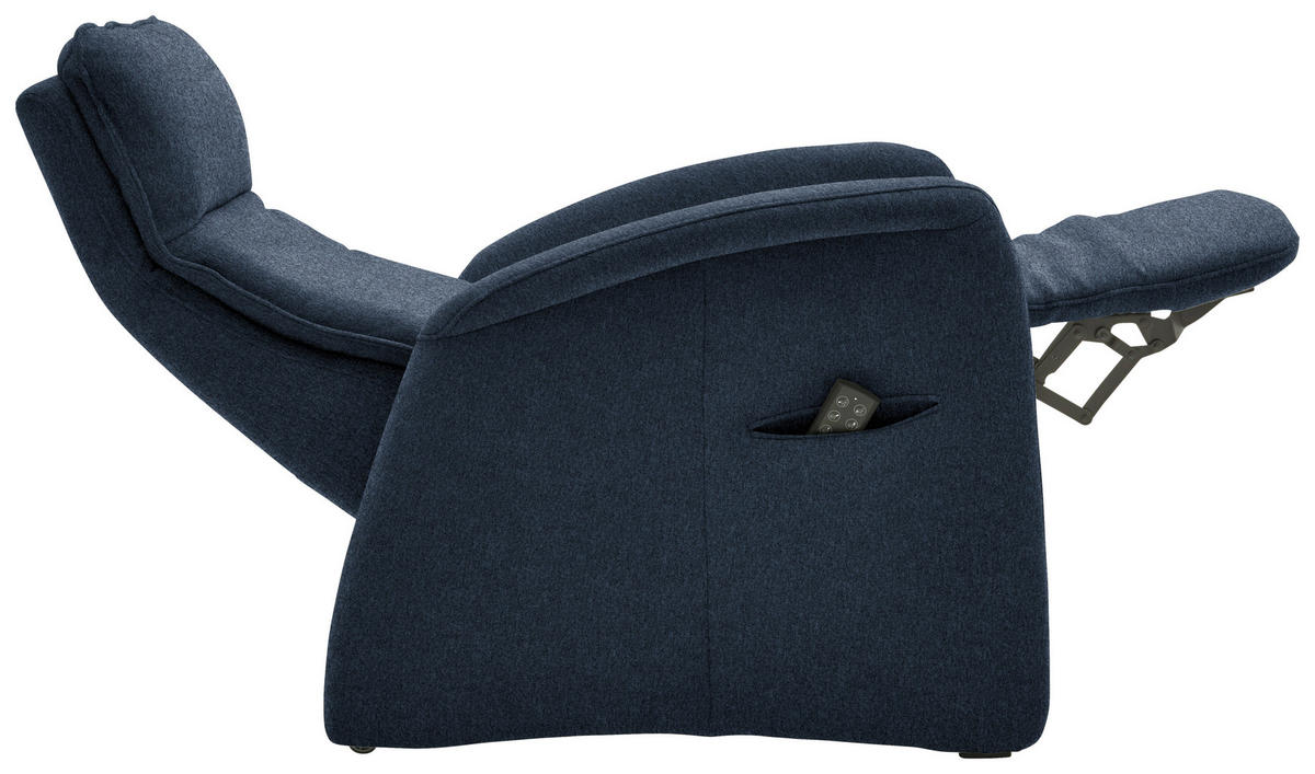 FERNSEHSESSEL in Chenille Blau  - Blau, Konventionell, Textil (79/114/87-176cm) - Valdera