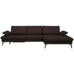 ECKSOFA in Echtleder Braun  - Schwarz/Braun, Design, Leder/Metall (325/157cm) - Dieter Knoll