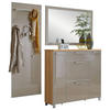 GARDEROBE 3-teilig  in 190/195/31 cm  - Taupe/Eichefarben, Design, Glas/Holz (190/195/31cm)