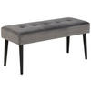 HOCKERBANK 95/45/38 cm Samt Schwarz, Dunkelgrau  - Dunkelgrau/Schwarz, Trend, Textil/Metall (95/45/38cm) - Livetastic