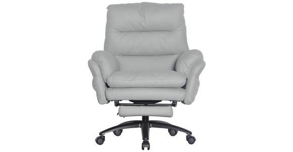 CHEFSESSEL Mikrofaser Schwarz, Hellgrau  - Hellgrau/Schwarz, Design, Kunststoff/Textil (79/101-109/74cm) - Venda