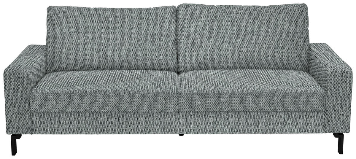 3-SITZER-SOFA in Flachgewebe Grau  - Schwarz/Grau, Design, Textil/Metall (218/86/97cm) - Hom`in
