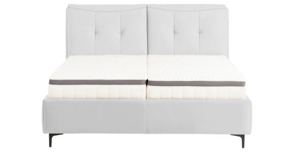 POLSTERBETT Matratze, Lattenrost, Topper Weiß 180/200 cm  - Schwarz/Weiß, KONVENTIONELL, Leder/Holz (180/200cm) - Novel