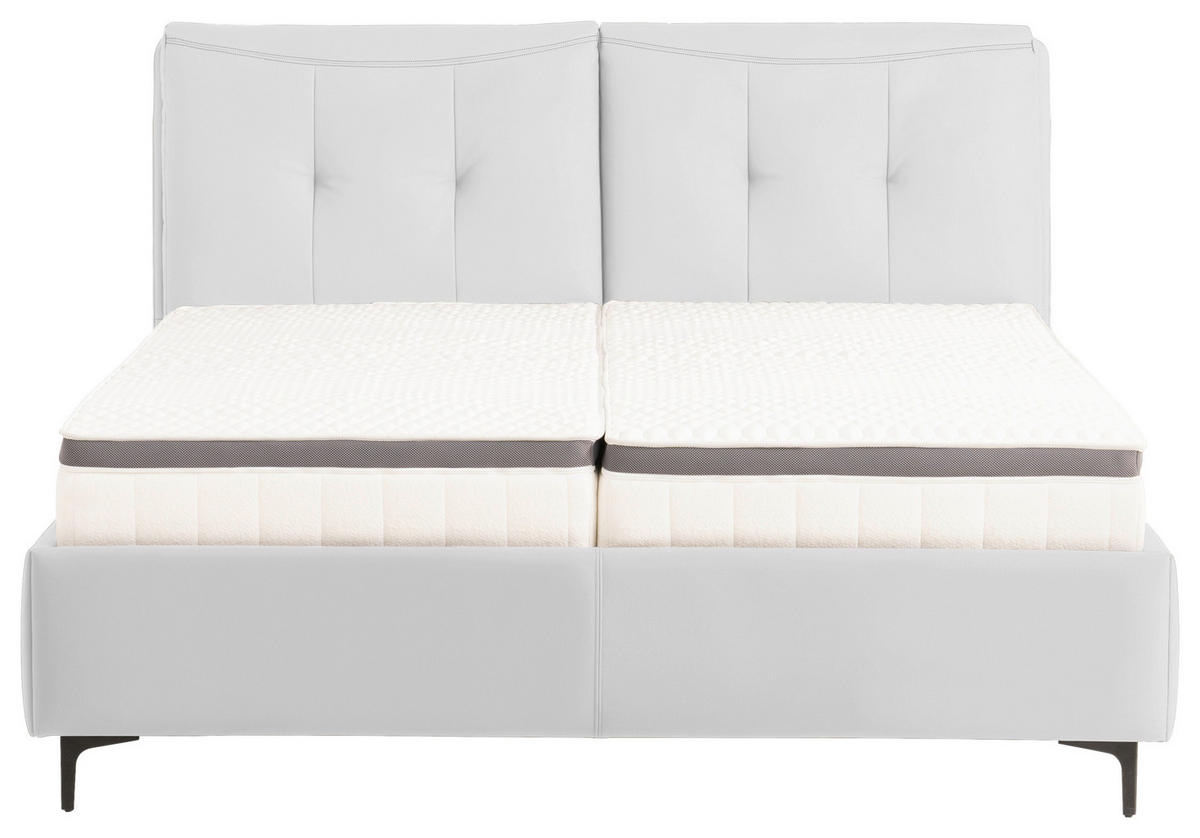 POLSTERBETT 160/200 cm  in Weiss  - Weiss/Schwarz, Konventionell, Leder/Holz (160/200cm) - Novel