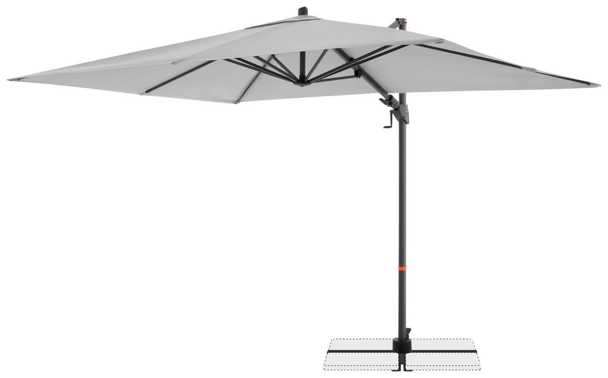 AMPELSCHIRM 300x240 cm  - Anthrazit/Hellgrau, Basics, Textil/Metall (320/240cm) - Doppler